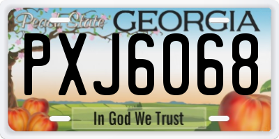 GA license plate PXJ6068