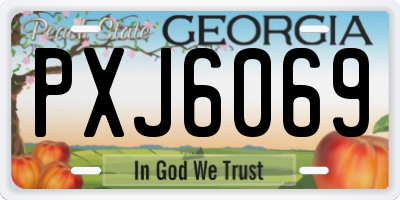 GA license plate PXJ6069