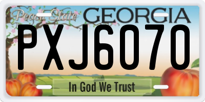GA license plate PXJ6070