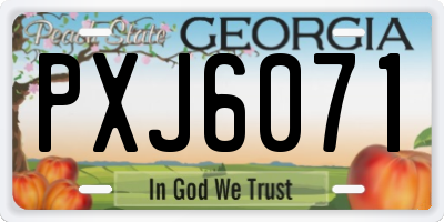 GA license plate PXJ6071