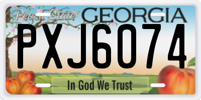 GA license plate PXJ6074