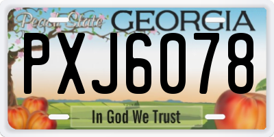 GA license plate PXJ6078