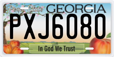GA license plate PXJ6080