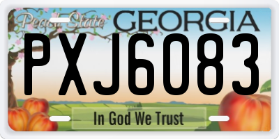 GA license plate PXJ6083