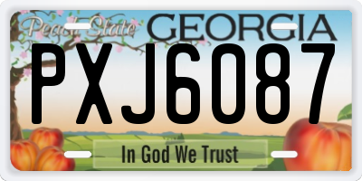 GA license plate PXJ6087