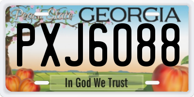 GA license plate PXJ6088