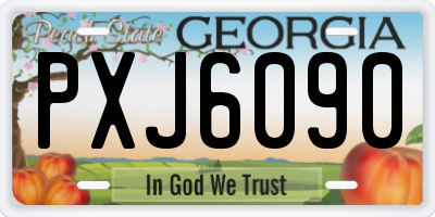 GA license plate PXJ6090