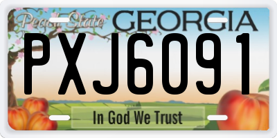GA license plate PXJ6091