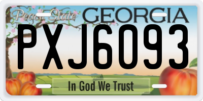 GA license plate PXJ6093