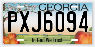 GA license plate PXJ6094