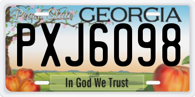 GA license plate PXJ6098