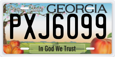 GA license plate PXJ6099