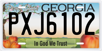 GA license plate PXJ6102