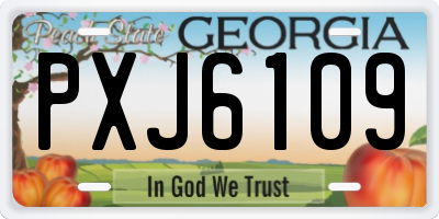 GA license plate PXJ6109
