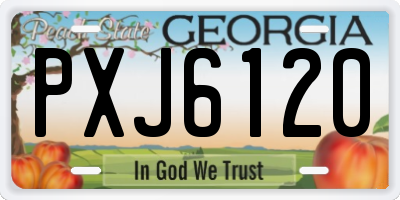 GA license plate PXJ6120
