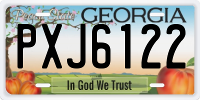 GA license plate PXJ6122