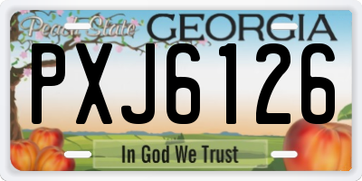 GA license plate PXJ6126