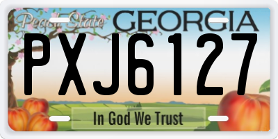 GA license plate PXJ6127