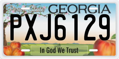 GA license plate PXJ6129