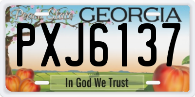 GA license plate PXJ6137