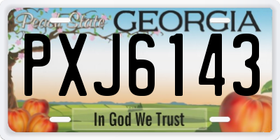 GA license plate PXJ6143