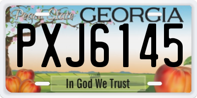GA license plate PXJ6145