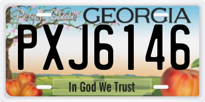 GA license plate PXJ6146