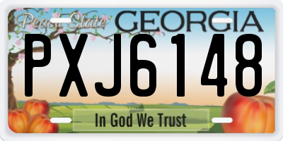 GA license plate PXJ6148