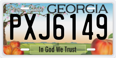 GA license plate PXJ6149