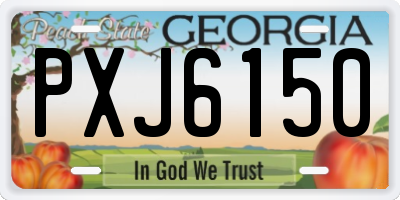 GA license plate PXJ6150