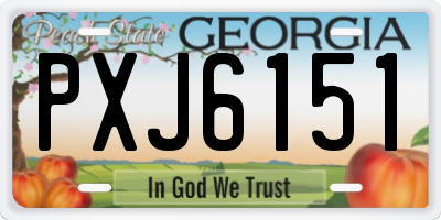 GA license plate PXJ6151