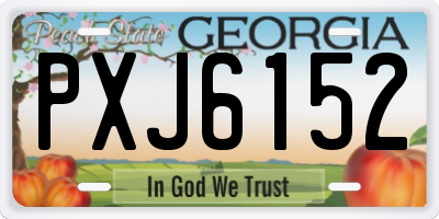 GA license plate PXJ6152