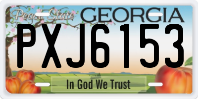 GA license plate PXJ6153