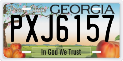 GA license plate PXJ6157