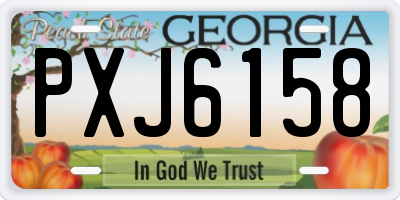 GA license plate PXJ6158