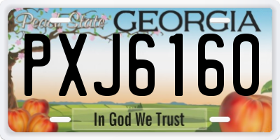 GA license plate PXJ6160