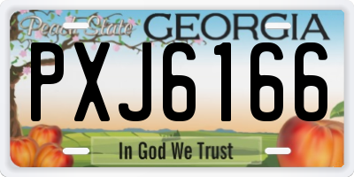GA license plate PXJ6166