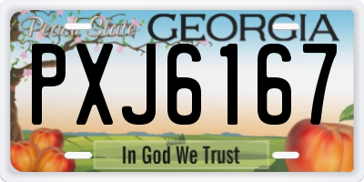 GA license plate PXJ6167
