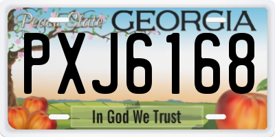 GA license plate PXJ6168