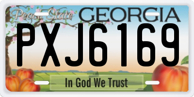 GA license plate PXJ6169