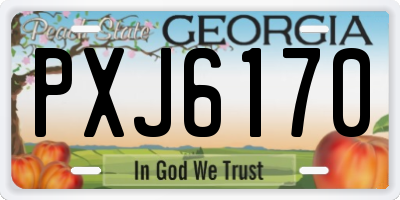 GA license plate PXJ6170