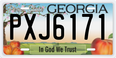 GA license plate PXJ6171