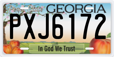 GA license plate PXJ6172