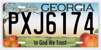 GA license plate PXJ6174