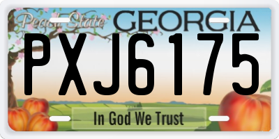 GA license plate PXJ6175