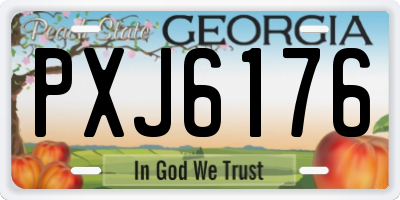 GA license plate PXJ6176