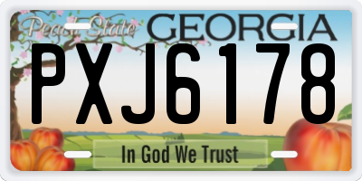 GA license plate PXJ6178