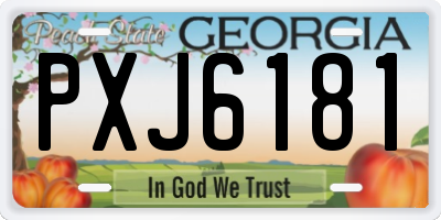 GA license plate PXJ6181