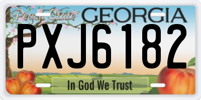 GA license plate PXJ6182