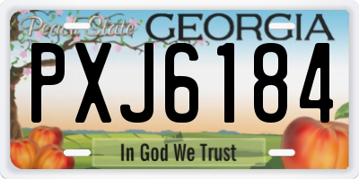 GA license plate PXJ6184